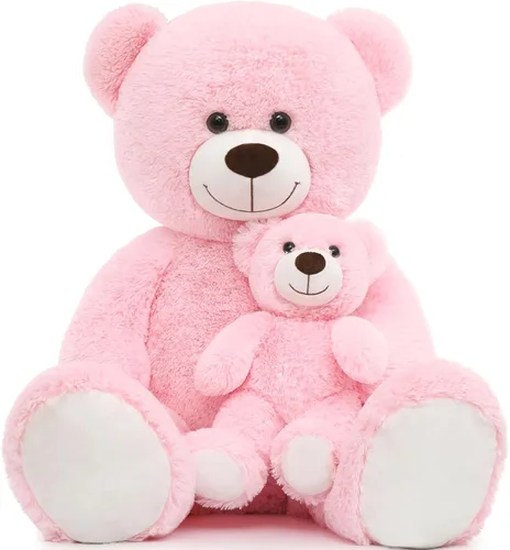 Vista 11 de Tezituor Oso de peluche grande con bebé, oso de peluche grande de 39 pulgadas con bebé, oso de peluche gigante para niños, novia en el día