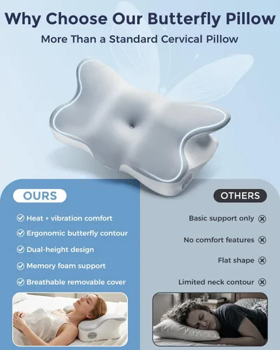 Vista 7 de Almohada cervical del cuello para dormir que calienta la almohada vibrante Gris