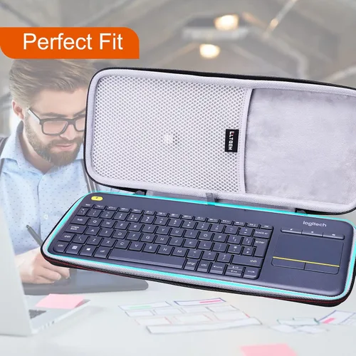 Vista 5 de L LTGEM Funda rígida EVA para Logitech K400 Plus, Logitech MX Mechanical Mini, teclado táctil inalámbrico Logitech POP Keys (solo funda)