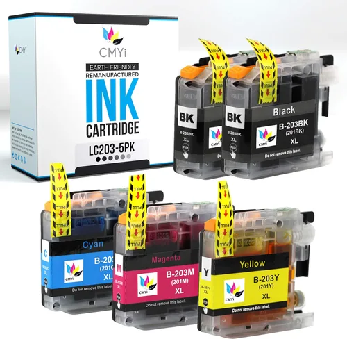 Vista 15 de LC203 - Cartucho de tinta de repuesto negro para Brother DCP-J4120DW, MFC-J4320DW, J4420DW, J460DW, J4620DW, J4625DW, J480DW, J485DW, J5320DW