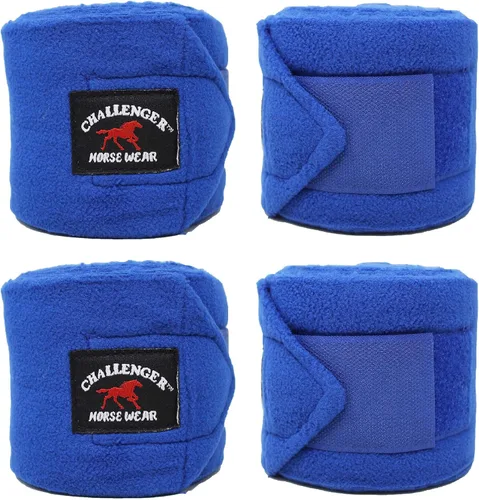 Vista 4 de Horse Equine Tack Set of 4 Soft Fleece Grooming Leg Polo Wraps 95TS01 Marrón