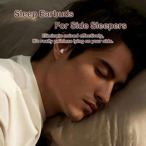 Vista 2 de Auriculares inalámbricos invisibles Bluetooth pequeños para dormir de lado Bluetooth 5.3 Auriculares inalámbricos pequeños para dormir auriculares