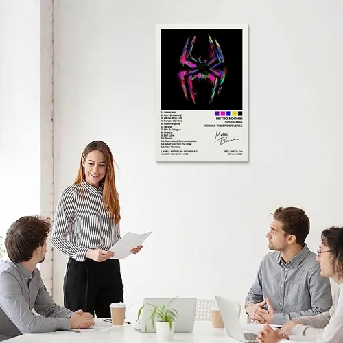 Vista 5 de EASSL Póster de Spider-M con texto en inglés "Across The Spider-Verse" (16 x 24 pulgadas)
