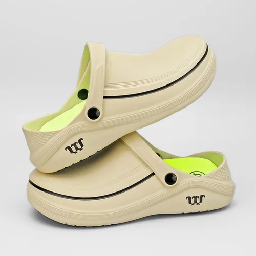 Vista 7 de Zuecos de trabajo antideslizantes para hombre y mujer, zapatos de chef de jardín, ligeros, impermeables, para enfermeras, cocina, restaurante
