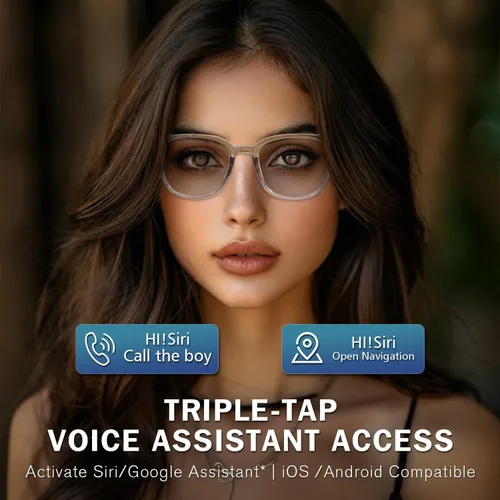 Vista 4 de Gafas inteligentes, gafas de sol polarizadas con lentes que cambian de color, resistente al agua IP65, control táctil, llamadas manos libres, marco