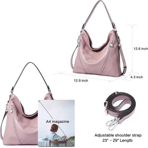 Vista 4 de BOSTANTEN Bolso de cuero para mujer, diseño de bolsos de hombro, Hobo