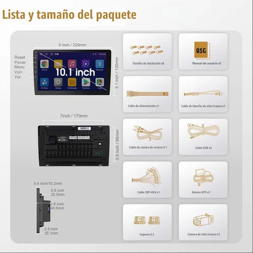 Vista 8 de Haudio Estéreo de auto de doble DIN de 9 pulgadas con Apple CarPlay inalámbrico y Android Auto, Android 13 Radio para automóvil 4+64GB, pantalla