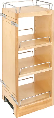 Vista 11 de Rev-A-Shelf Organizador de estante extraíble de 8 pulgadas para gabinetes de cocina y baño, estante deslizante de madera para especias o medicinas