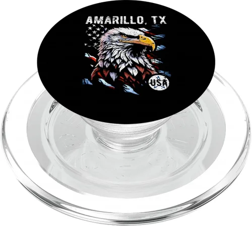 Vista 7 de Amarillo TX Patriotic Eagle USA Flag Vintage Style Design PopSockets Adhesive PopGrip
