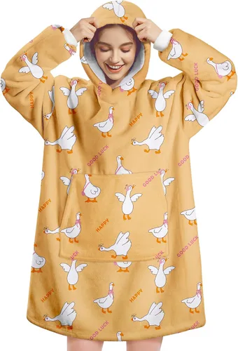 Vista 25 de Wearable Blanket Hoodie, Oversized Flannel Comfy Sweatshirt for Adults,Warm Cozy Hooded Body Blanket