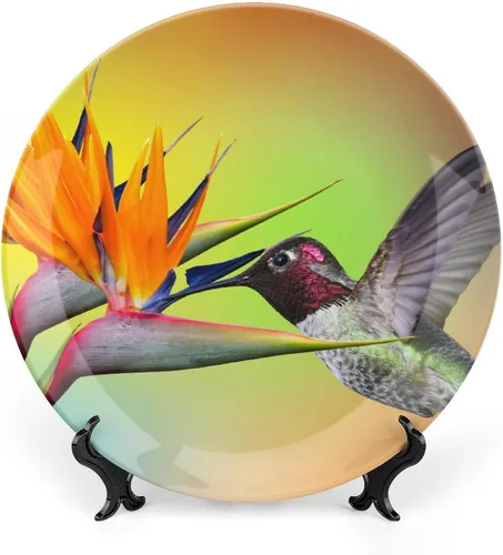 Vista 13 de Plato decorativo de pared de porcelana de 6 pulgadas con soporte, barco, cielo, mar, paisaje, naturaleza, adornos coleccionables, arte de pared