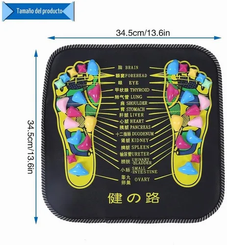 Vista 6 de Estera de masaje de pies,Esteras de acupresión para pies,Reflexología Walk Stone Road Foot Massage Black para aliviar el dolor