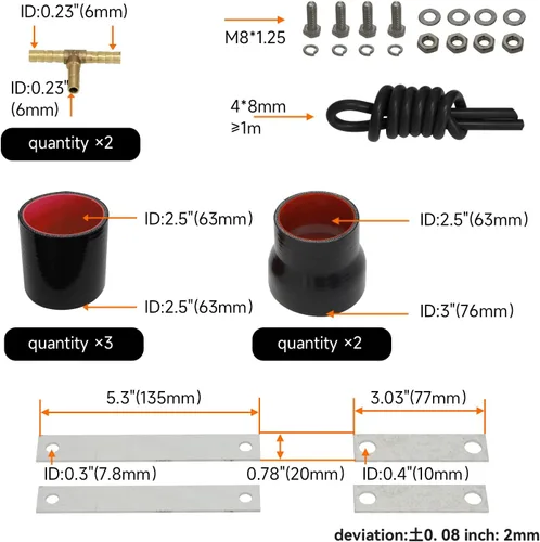 Vista 5 de Kit de intercooler para Nissan Skyline GT-R R32 HCR32 HNR32 RB20DET; R33 ECR33 GTS RB25DET; R34 ER34 GTT RB25DET, 1989-2001 Bolt On