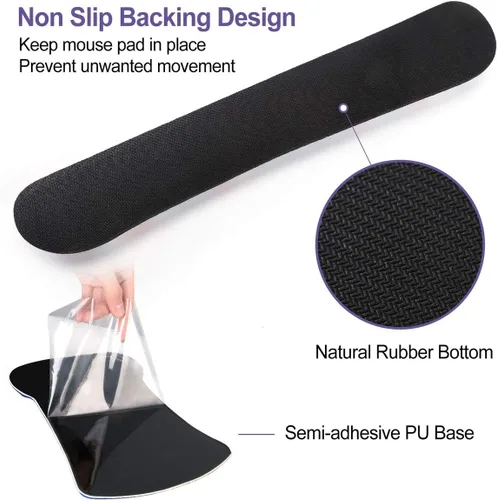 Vista 5 de ToLuLu - Juego de tapetes ergonómicos para teclado y mouse, con soporte para muñeca para laptop, tapete de gel para teclado y mouse con espuma