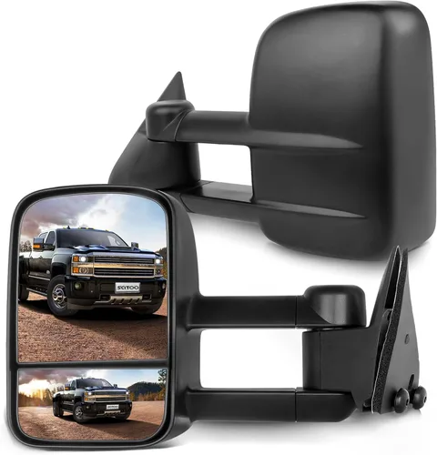 Vista 25 de SCITOO Espejos de Remolque Compatibles con Chevy Silverado 2008-2013 Para GMC Sierra Todos los Modelos Un Par (Lado Izquierdo y Derecho) Con Ajuste