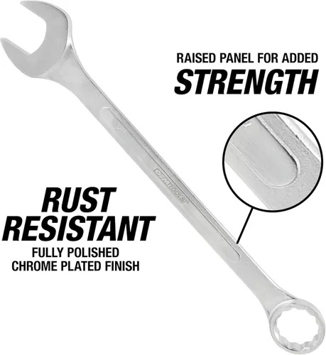 Vista 2 de OEMTOOLS 22101 Juego de llaves combinadas SAE Jumbo de 5 piezas, juego de llaves combinadas grandes, tamaños SAE Box End Metric Wrench Set, 15°