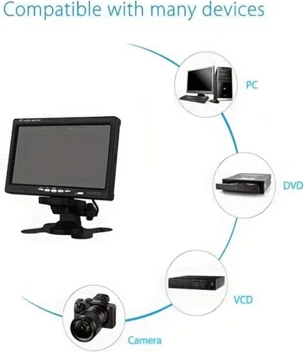 Vista 3 de Parking Camera 7inch HD Monitor with Night Vision Backup Camera Kit Heavy Duty for RVs Trucks Trailers Includes Lighter Adapter Cables