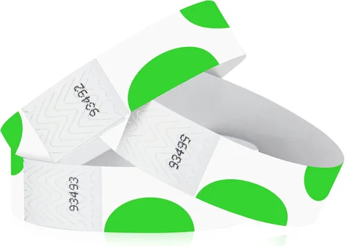 Vista 14 de 500 pulseras Tyvek con globos de Wristco para eventos, cómodas pulseras de papel resistentes a desgarros, pulseras de identificación