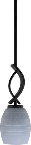 Vista 52 de Toltec Lighting Cavella Stem Colgado Mini colgante, acabado grafito, vidrio de muselina blanca de 4 pulgadas
