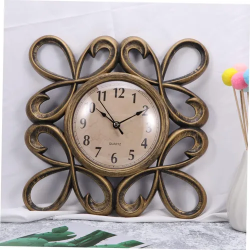 Vista 7 de Reloj de pared silencioso con esfera dorada, decoración de habitación, reloj de pared grande y moderno para el hogar