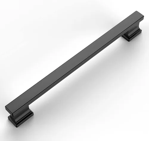 Vista 30 de Amerdeco - Paquete de 6 perillas en negro mate para gabinete, un solo orificio de 1.46 pulgadas, manijas para armarios, tiradores rectangulares