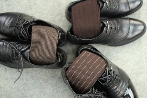 Vista 3 de Feetalk Calcetines de vestir modales para hombre, calcetines de algodón casuales con patrón resistente al olor