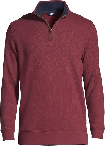 Vista 5 de Lands' End Bedford - Suéter acanalado con 14 de cremallera para hombre.