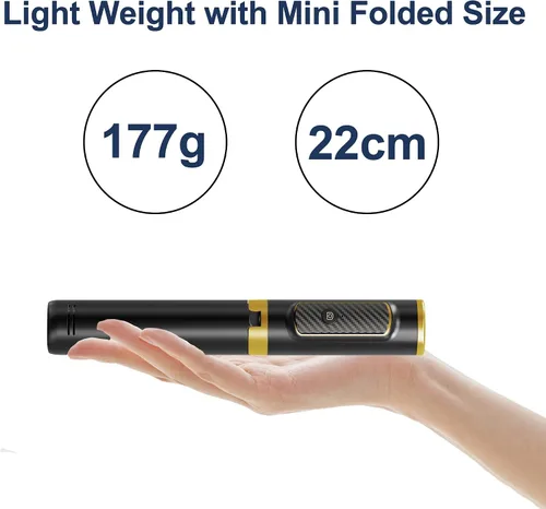 Vista 7 de JUYOUYI - Trípode para iPhone, selfie stick con control remoto, aleación de aluminio, el mejor soporte plegable para trípode extensible, rotación