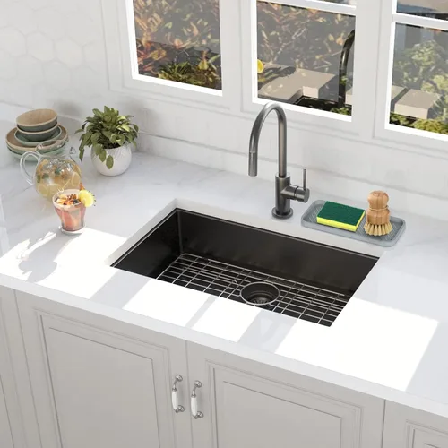 Vista 6 de EG-SIPRO Soporte de esponja de silicona, bandeja organizadora para fregadero de cocina, organizador de esponja para mostrador de baño, soporte