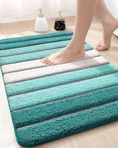 Vista 13 de DEXI Alfombras de baño de 30 x 17 pulgadas, lavables a máquina, antideslizantes, de microfibra suave, absorbente, de secado rápido, para suelo