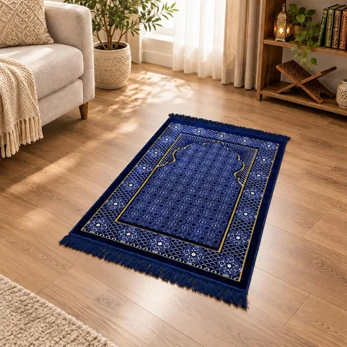 Vista 2 de Modefa Alfombra de oración musulmana de terciopelo de felpa para salah