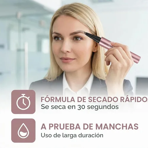 Vista 3 de Bolígrafo de cejas de 4 puntas con cepillo, larga duración de 24 horas, efecto microblading impermeable, 6 colores disponibles, trazos similares al