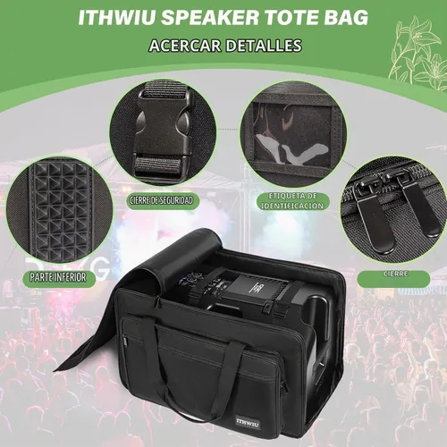 Vista 4 de Bolsa de transporte para altavoces con esponja gruesa para gabinetes de altavoces compactos de 8 pulgadas; resistente se adapta a QSC K8, Yamaha