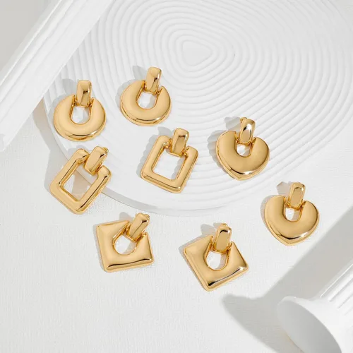 Vista 7 de HESSAWELL Aretes de aro gruesos para mujer, aretes colgantes de aro de oro para mujer, regalo