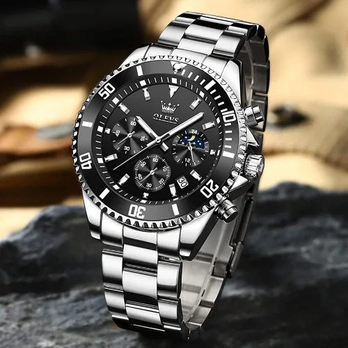 Vista 2 de OLEVS Relojes de cuero impermeable relojes de cuarzo con fecha de día regalos
