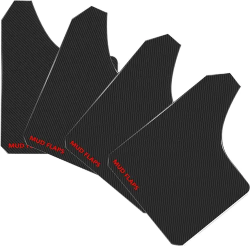 Vista 2 de Aletas universales para barro para automóvil, camioneta, camioneta, delanteras, traseras, guardabarros, con herrajes, 4 unidades (negro)
