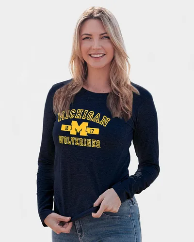 Vista 11 de Blue 84 NCAA - Camiseta de manga larga con licencia oficial de la NCAA para mujer, color del equipo atlético