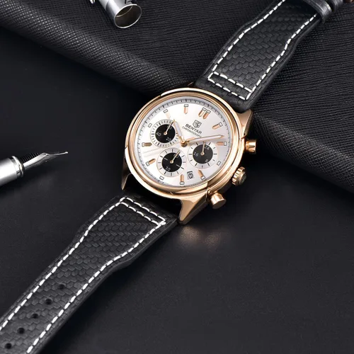 Vista 6 de BENYAR Men's Analog Chronograph Watch, Quartz Wrist Watch for Men with Leather Strap BY5195