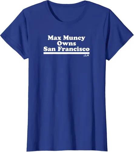 Vista 4 de Max Muncy Owns San Francisco - Camiseta de béisbol de Los Ángeles, Azul