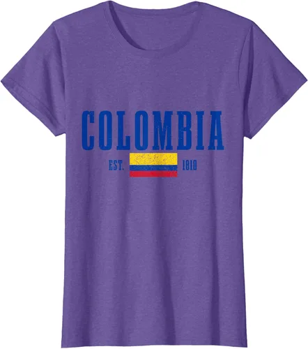Vista 20 de Colombia Est. 1810 - Camiseta de Colombia Vintage, Negro, S