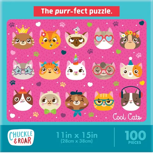 Vista 3 de Rompecabezas de 100 piezas Chuckle & Roar - Cool Cats