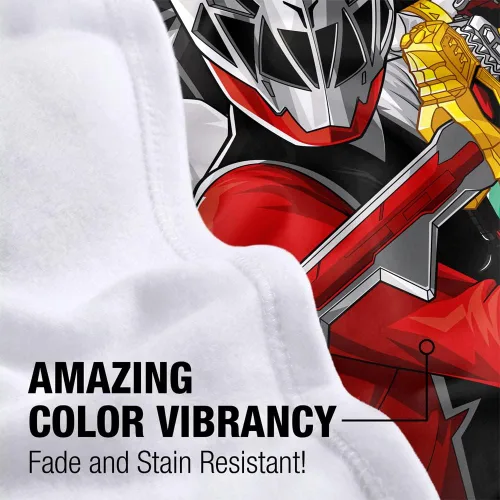 Vista 2 de LOGOVISION Power Rangers: Manta de forro polar de Dino Fury, 36 x 58 pulgadas