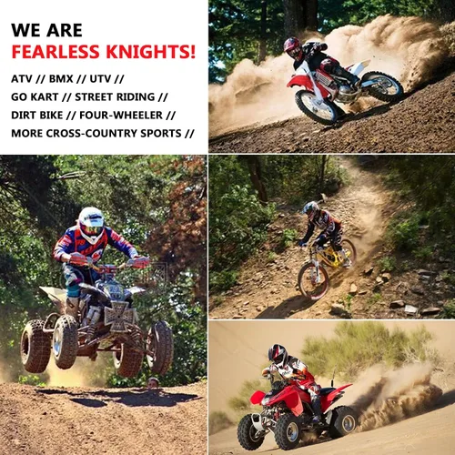Vista 5 de Casco de motocross, casco de motocicleta ATV para jóvenes y adultos, casco de bicicleta de montaña, scooter ATV, aprobado por DOT con gafas guantes
