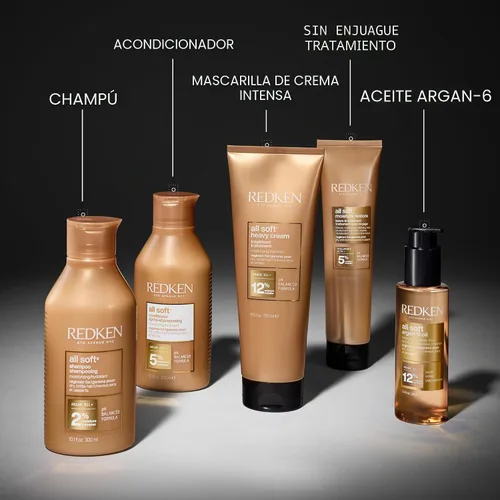 Vista 6 de Redken All Soft Conditioner – For Dry, Brittle Hair