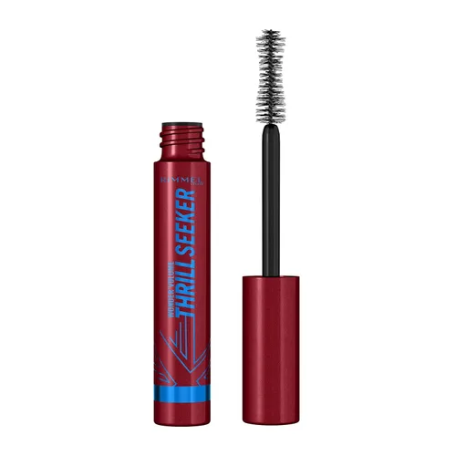 Vista 8 de Rimmel London Wonder'Volume Thrill Seeker, 001 Extreme Black, rímel, volumen audaz, alargamiento, sensación sin peso, no se aglutina, sin manchas