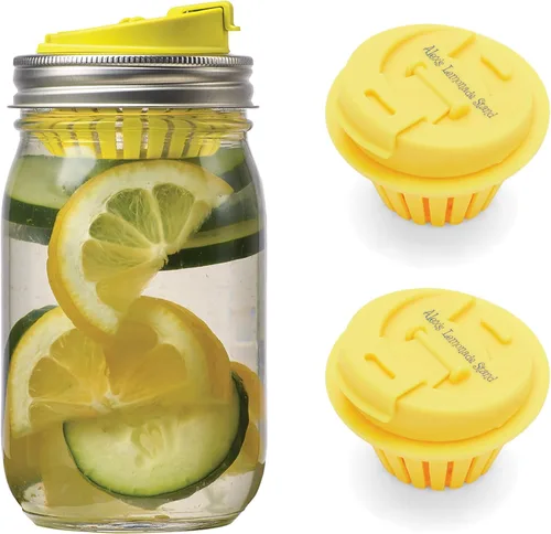 Vista 12 de Jarware Tapa de infusión de frutas para frascos Mason de boca regular, color verde (paquete de 2)