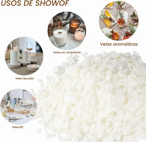 Vista 3 de Bolsa de 5 Libras de Cera de Soya para Hacer Velas DIY, Suministros Naturales para Hacer Cera - Copos de Cera de Soya