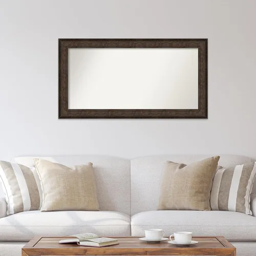 Vista 912 de Amanti Art Espejo de pared personalizado no biselado (25 x 25 pulgadas), marco de bronce acentuado, varios tamaños personalizados, espejo de baño