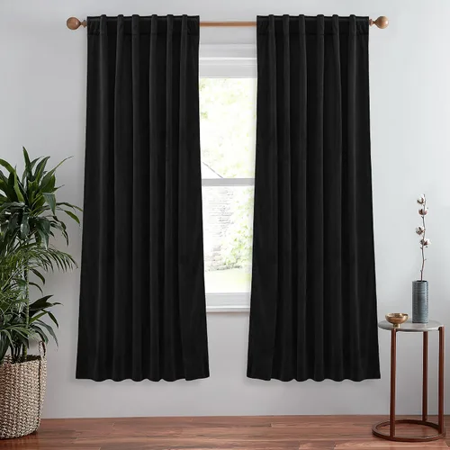 Vista 75 de StangH Cortinas 100% opacas, color beige, terciopelo suave y grueso, cortinas para ventana de dormitorio, forro blanco, cortinas con aislamiento