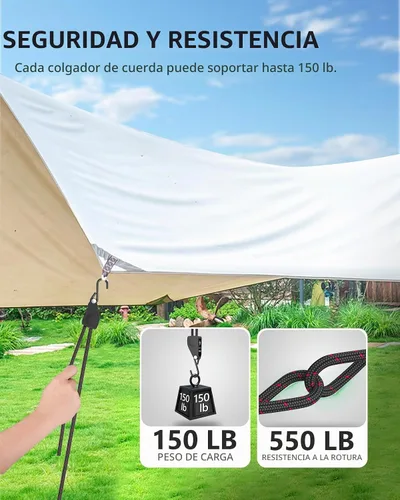 Vista 3 de Trinquete de correas de amarre para kayak de 1/4 de pulgada y 12 pies